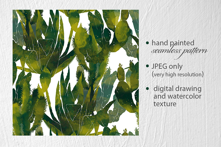 cactus seamless pattern in Illustrations - product preview 8