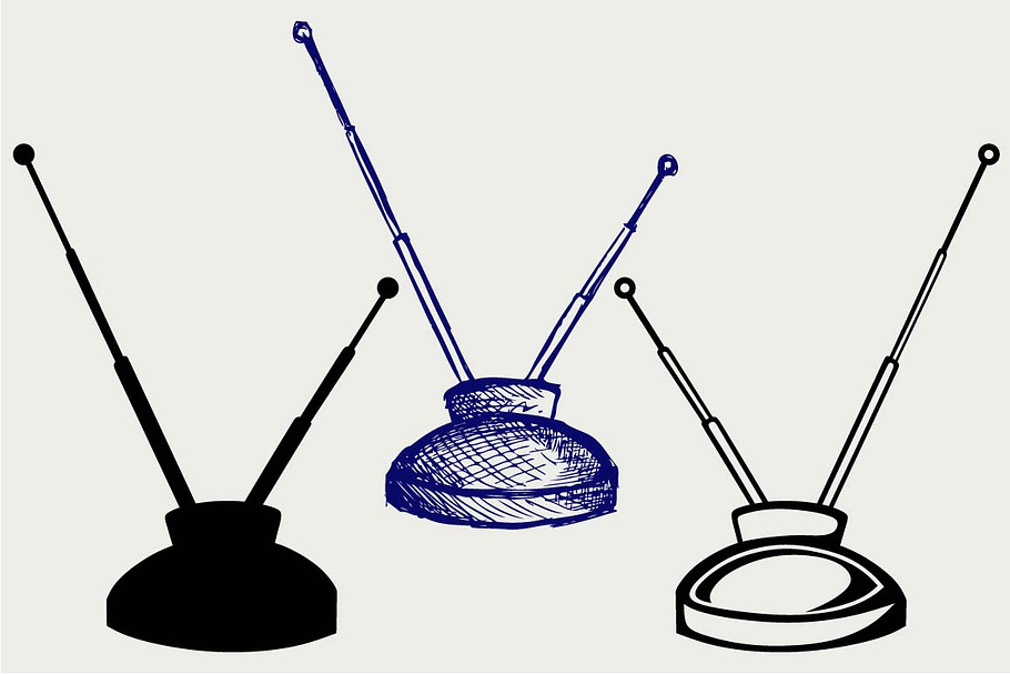 TV antenna SVG in Graphics - product preview 8