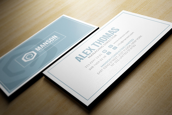 Minimal Blue Business Card in Business Card Templates - product preview 4