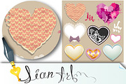 Hearts. Elements for Valentine`s Day