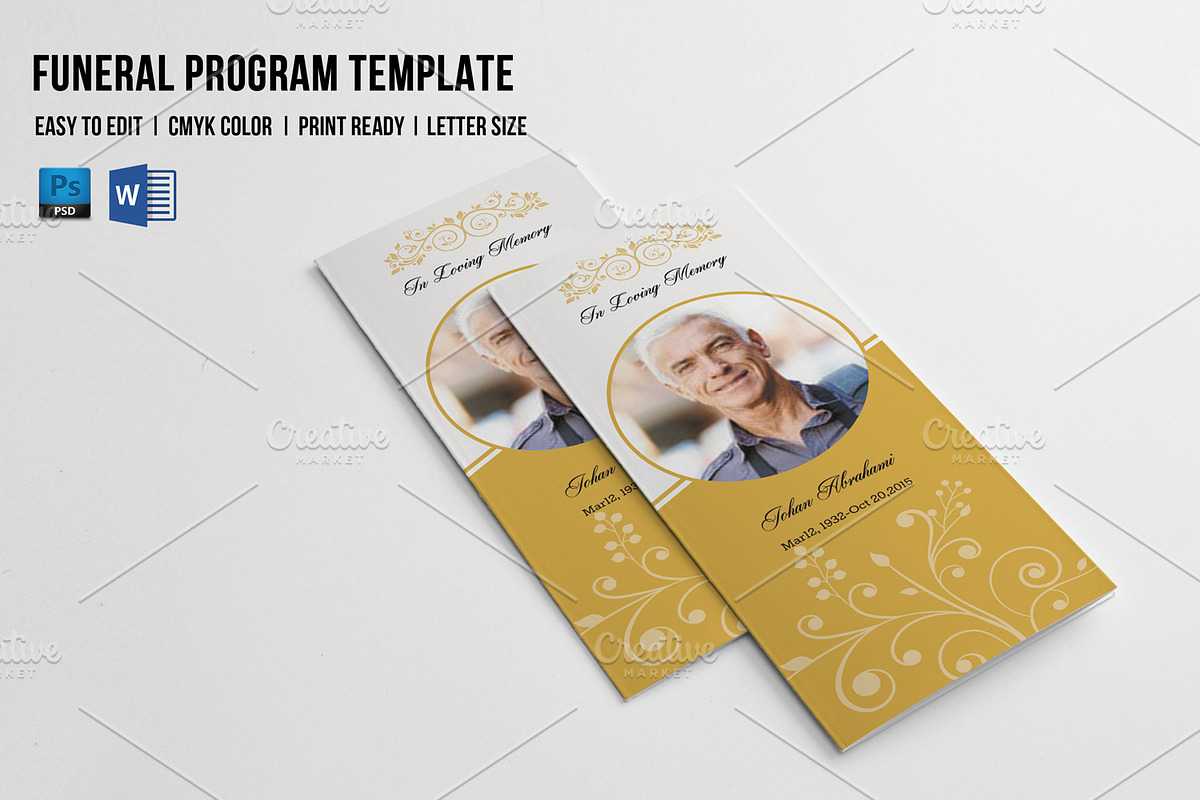 Trifold Funeral Template-V631 in Brochure Templates - product preview 8