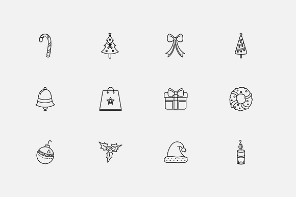24 Christmas Line Icons in Graphics - product preview 1