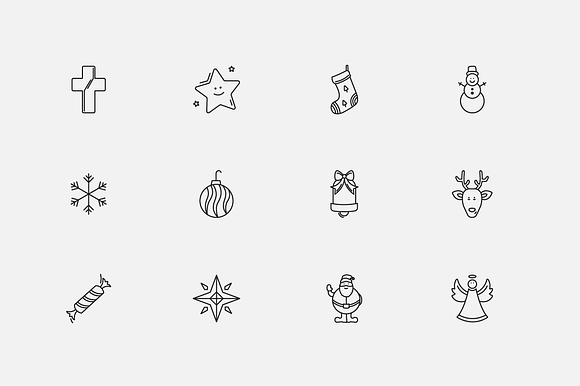 24 Christmas Line Icons in Graphics - product preview 2
