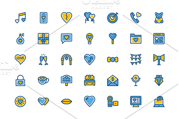 125+ Cute Love and Wedding Icons in Graphics - product preview 1