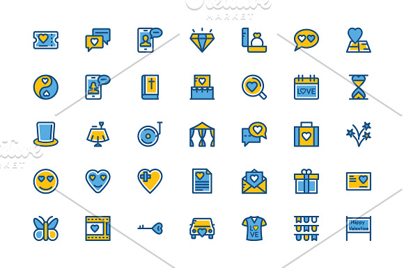 125+ Cute Love and Wedding Icons in Graphics - product preview 2