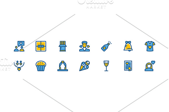 125+ Cute Love and Wedding Icons in Graphics - product preview 4