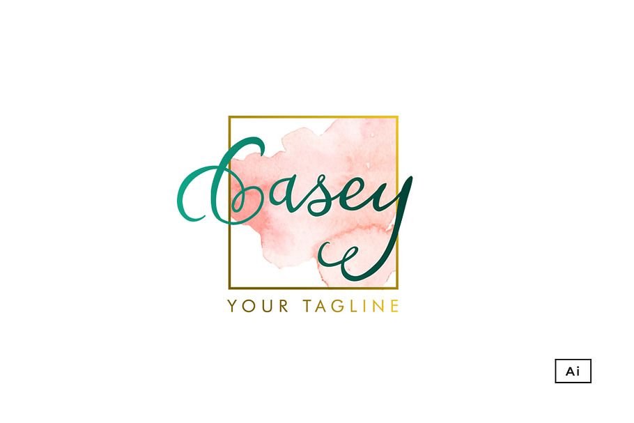 Casey Watercolor Logo Template in Logo Templates - product preview 8