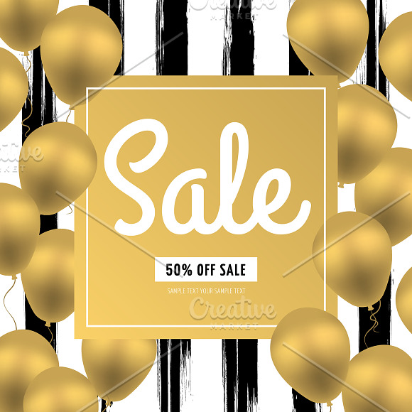 Sale. Set of 9 banners with balloons in Illustrations - product preview 3