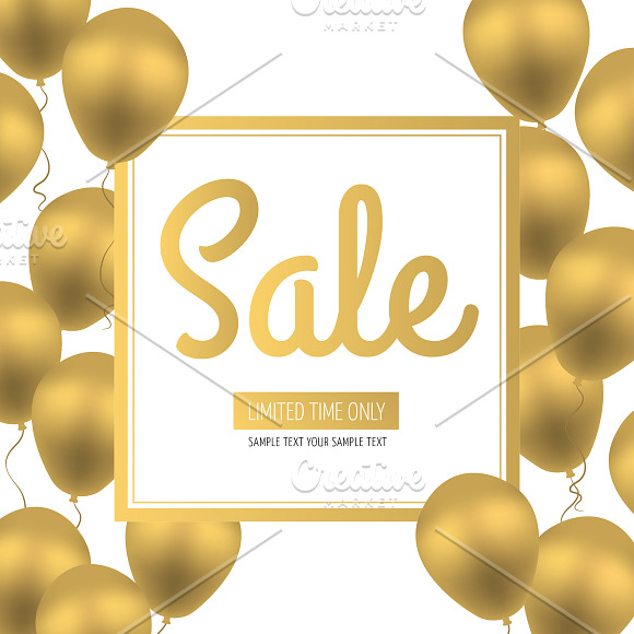 Sale. Set of 9 banners with balloons in Illustrations - product preview 4
