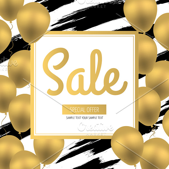 Sale. Set of 9 banners with balloons in Illustrations - product preview 6