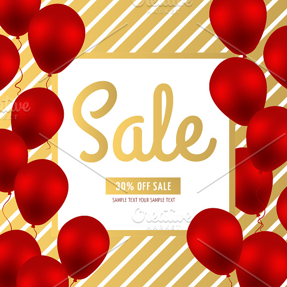 Sale. Set of 9 banners with balloons in Illustrations - product preview 9