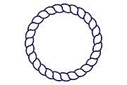 Blue circle sea rope frame vector