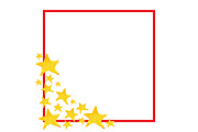 Watercolor XMas star symbol frame