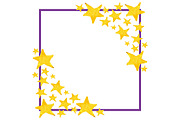 Watercolor XMas star symbol frame
