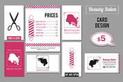Beauty Salon services cards design
