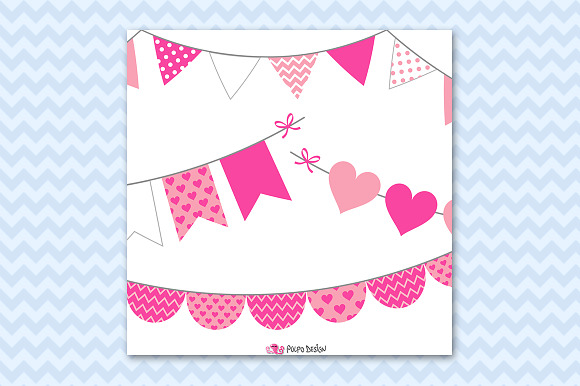 Valentine's day Bunting clipart in Objects - product preview 1