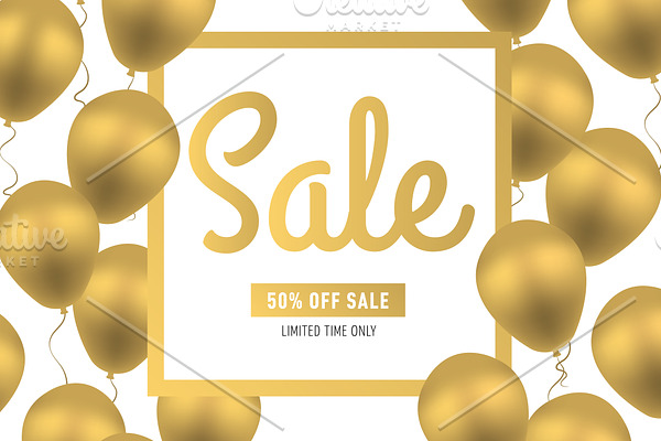 Sale banner template. 50% off sale.