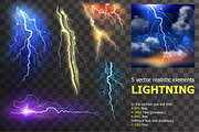 Lightning realistic elements set