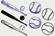Baseball and Bat SVG