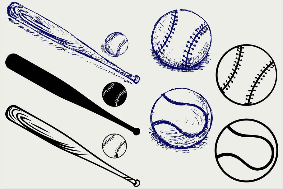 Baseball and Bat SVG in Graphics - product preview 8