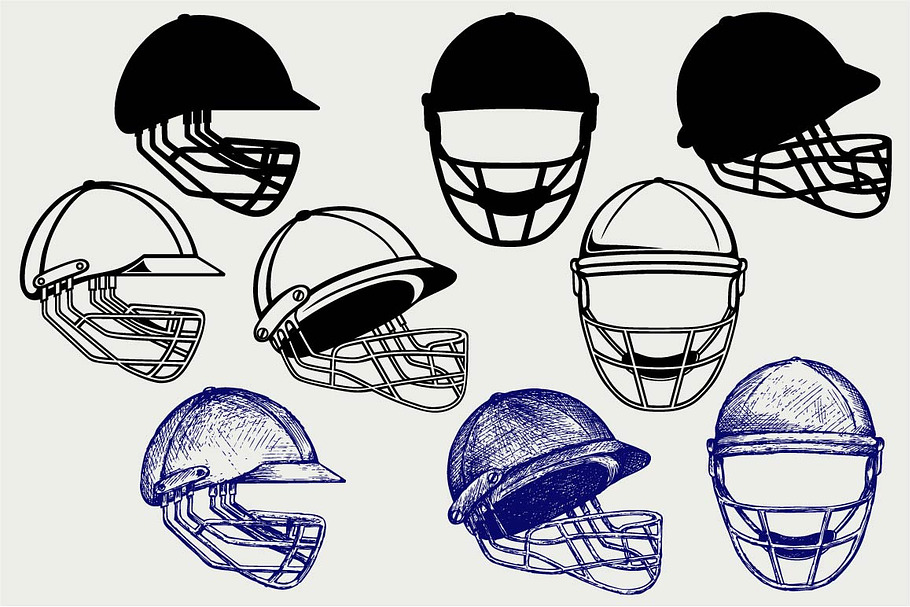 Cricket helmet SVG in Graphics - product preview 8