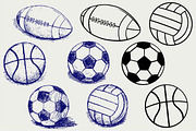 Collection of sports balls SVG