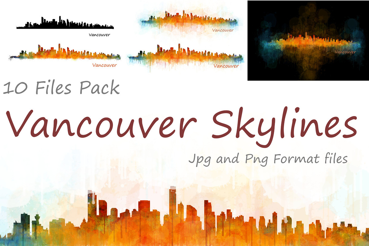 10xFiles Pack Vancouver Skylines in Illustrations - product preview 8