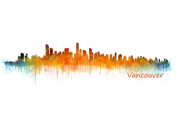10xFiles Pack Vancouver Skylines in Illustrations - product preview 1