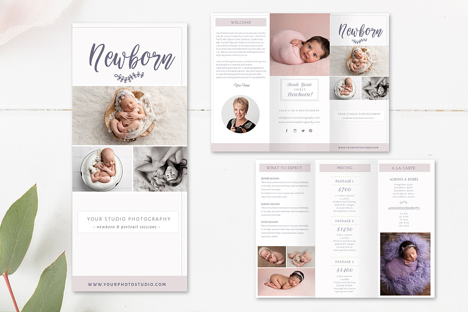 Newborn Trifold Brochure Flyer in Brochure Templates - product preview 8