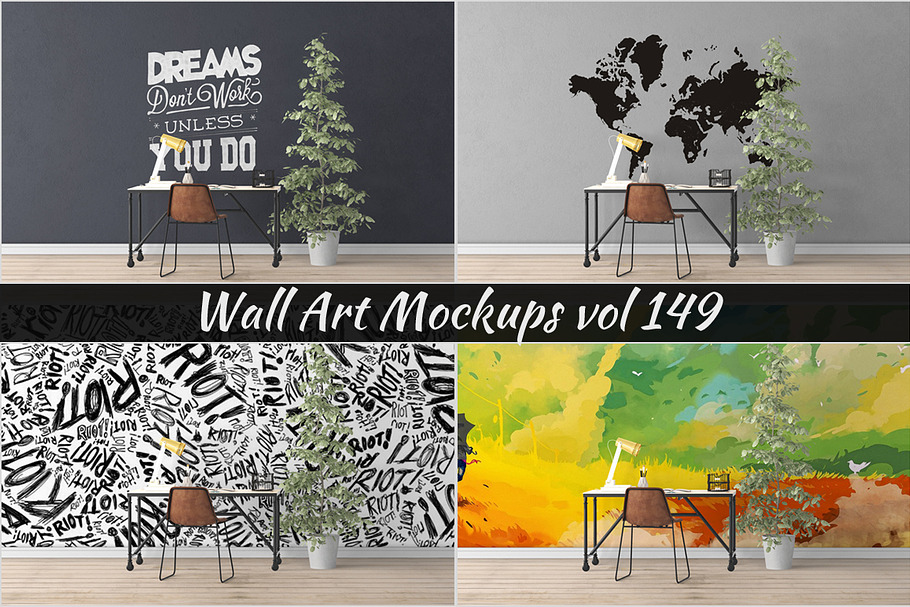 Wall Mockup - Sticker Mockup Vol 149 in Print Mockups - product preview 8