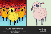 Cute baby sheep team