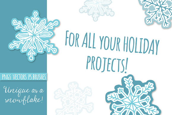 Holiday Snowflakes Clipart Set! in Objects - product preview 1