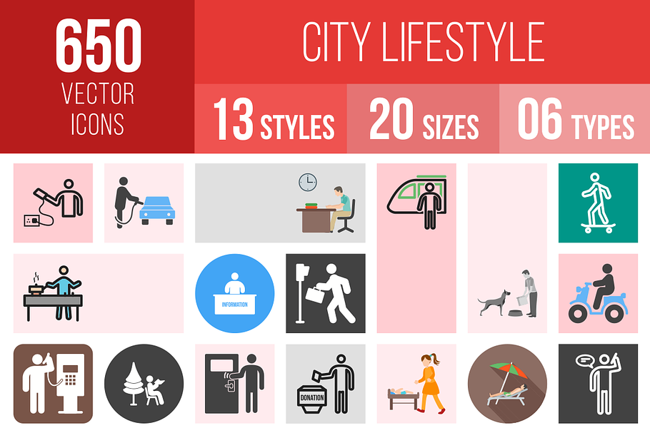 650 City Lifestyle Icons in Graphics - product preview 8