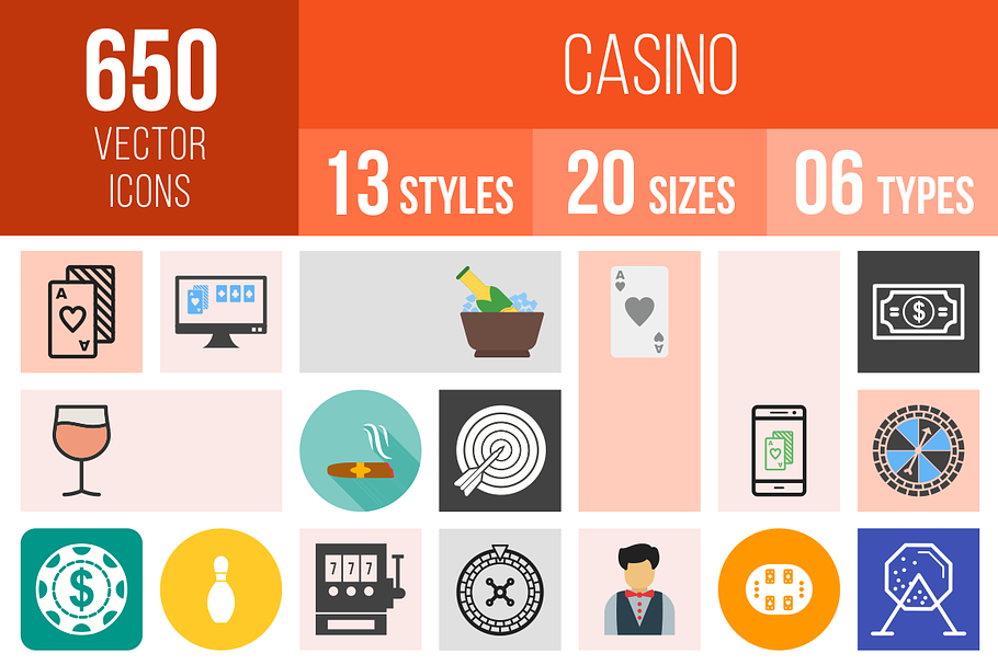 650 Casino Icons in Graphics - product preview 8