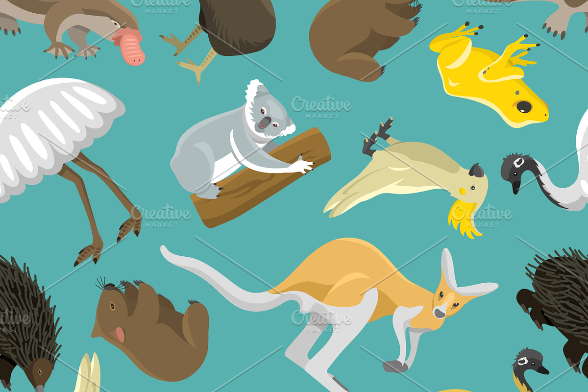 Australian kangaroo seamless pattern in Illustrations - product preview 8
