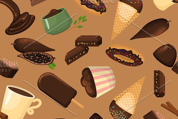 Sweet chocolate vector pattern