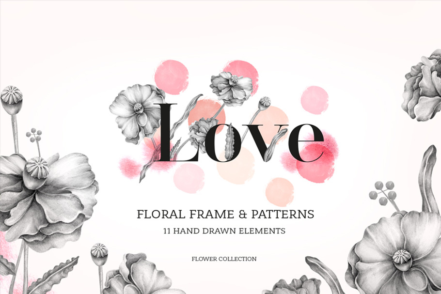 "Love" floral collection in Illustrations - product preview 8