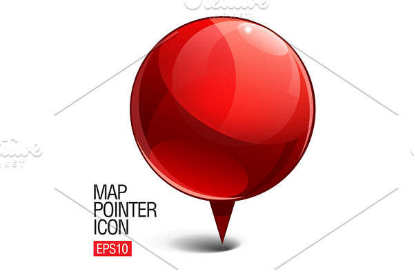 Shiny gloss red Map pointe