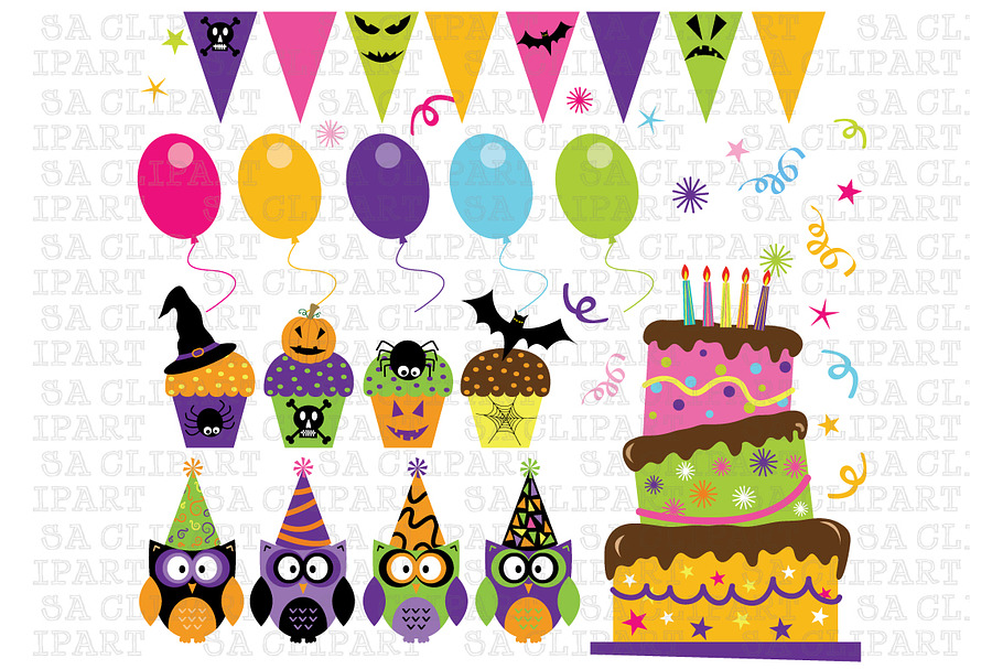 Holloween Party ClipArt in Illustrations - product preview 8