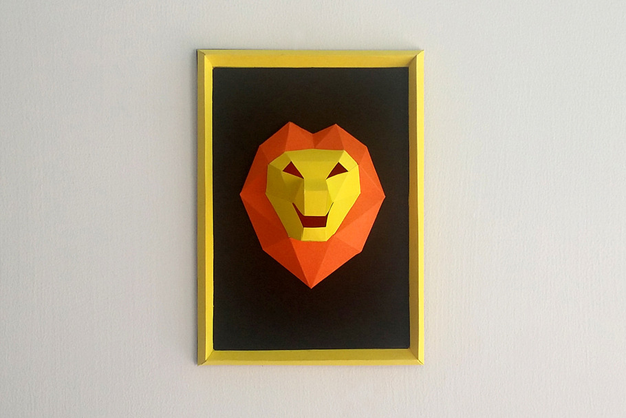 DIY Lion Frame - 3d papercraft in Templates - product preview 8