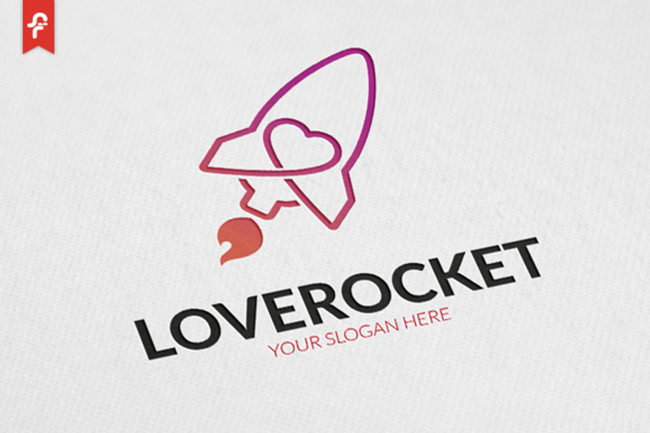 Lover Rocket Logo in Logo Templates - product preview 8