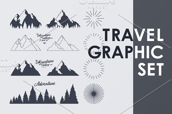 Travel graphic elements in Objects - product preview 3