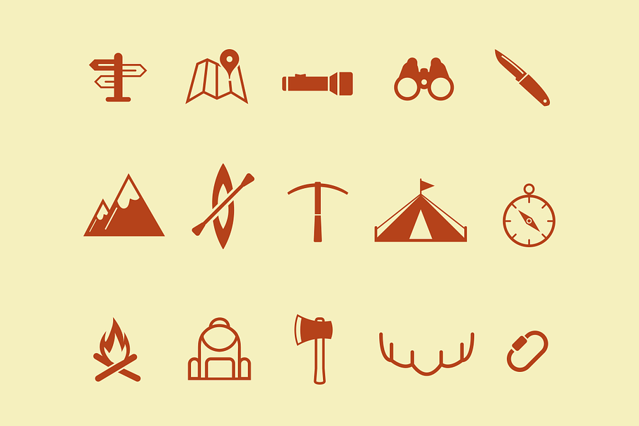 15 Outdoor & Adventure Icons in Graphics - product preview 8