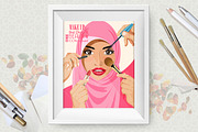 Arabic vector girl and make up