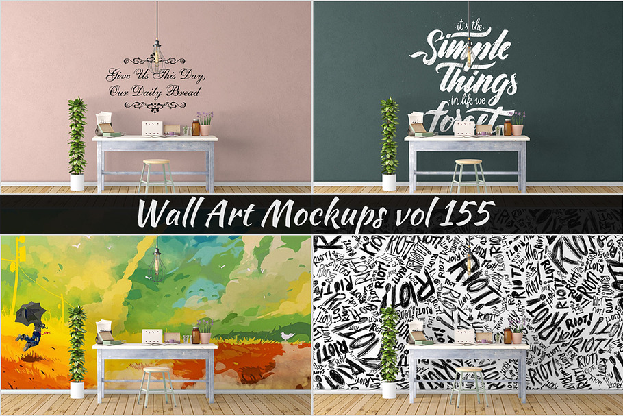 Wall Mockup - Sticker Mockup Vol 155 in Print Mockups - product preview 8