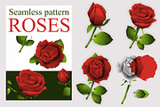 Seamless red rose flower