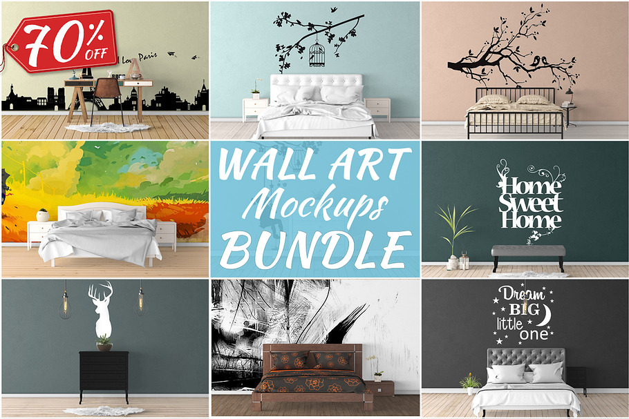 Wall Art Mockups BUNDLE V10 in Print Mockups - product preview 8