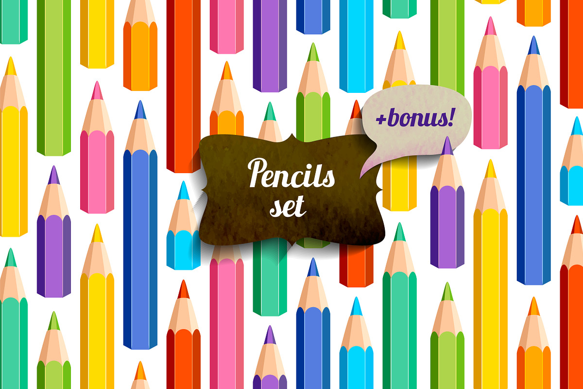 Pencils set + bonus in Objects - product preview 8