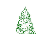 Christmas tree, sketch, vector