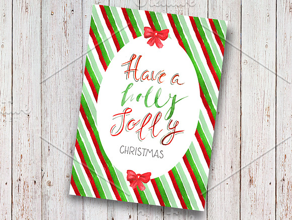 Holly jolly Christmas card in Card Templates - product preview 1